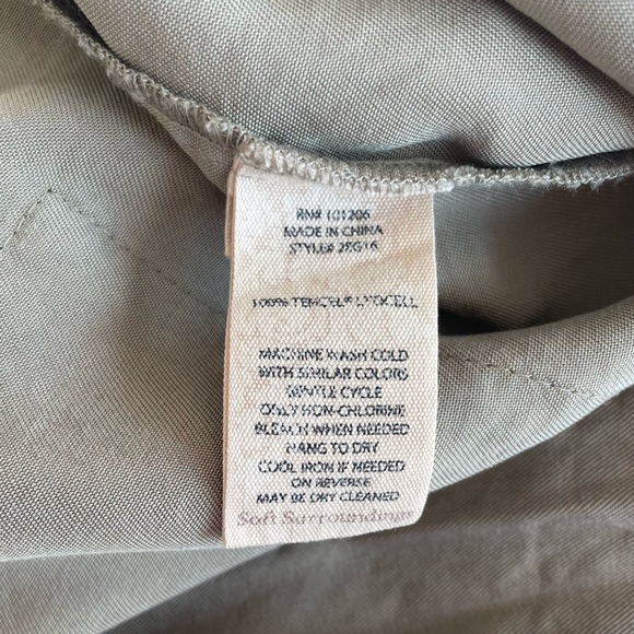 Soft Surroundings Tencel Ruched Zip Up Jacket Lightweight Army Green Size XS - Picture 7 of 7